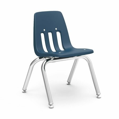 VIRCO 9000 Series 12" Classroom Chair, Preschool - 1st Grade with Nylon Glides - Navy Seat 9012